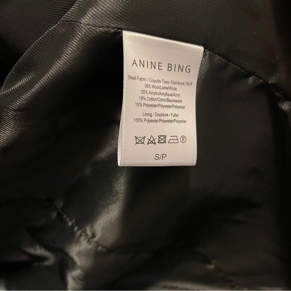 Anine Bing Kaia blazer black and white wool tweed jacket women size small - Picture 6 of 8